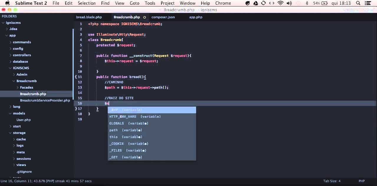 Desenvolvendo Breadcrumbs com Laravel 4.1